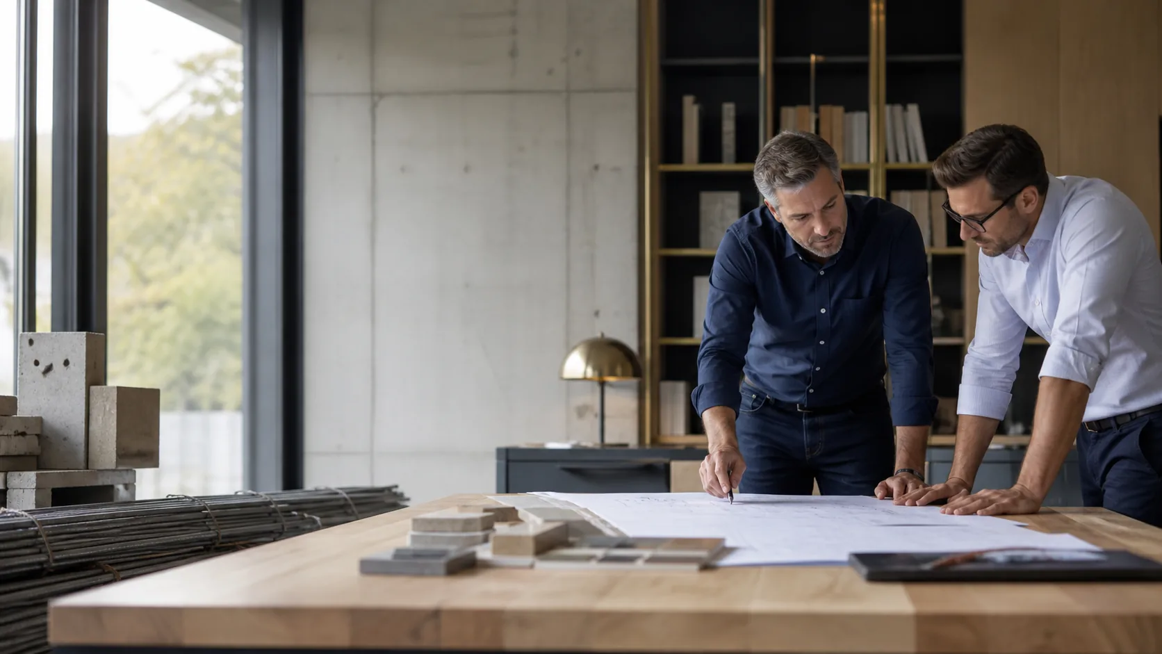 Projektplaner stimmen Baupläne und Materialien ab